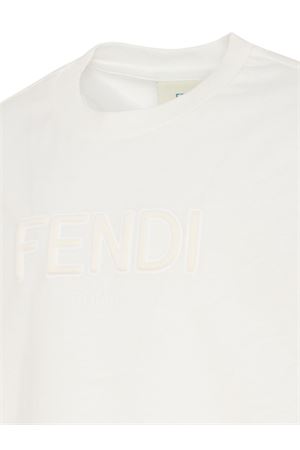 white cotton tshirt FENDI KIDS | JUI2027AJF0TU9
